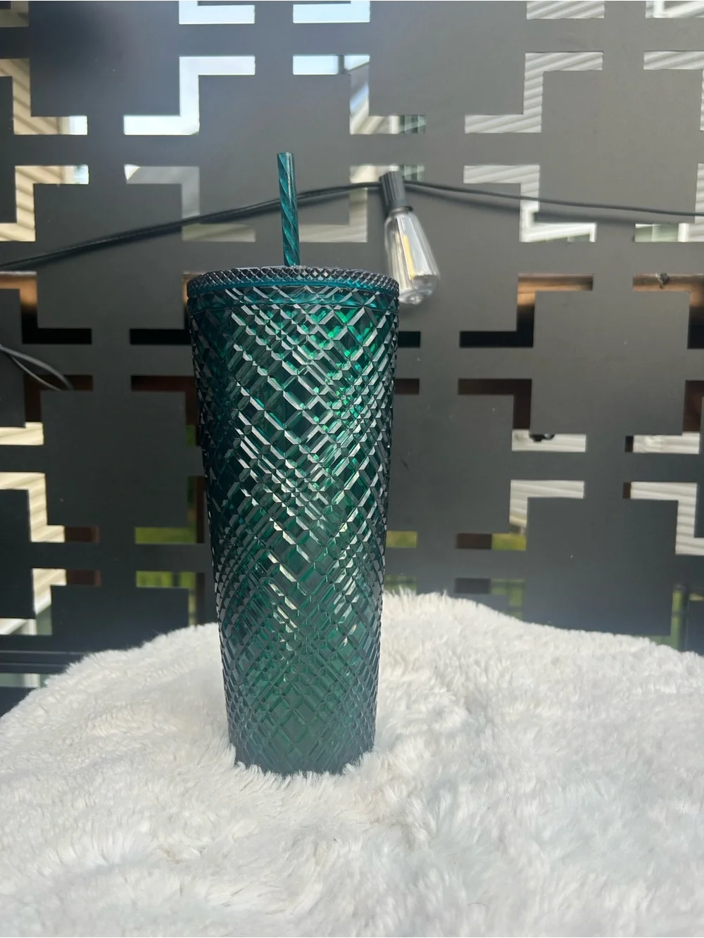 Starbucks dark green Studded Tumbler 24oz straw cup